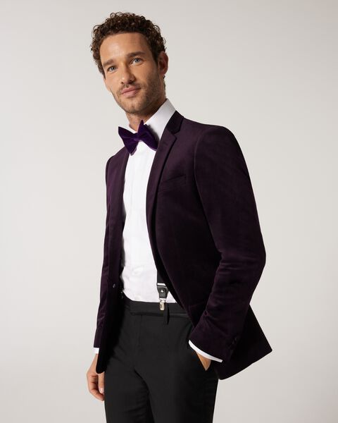 Slim Fit Detachable Shawl Collar Velvet Tuxedo Jacket